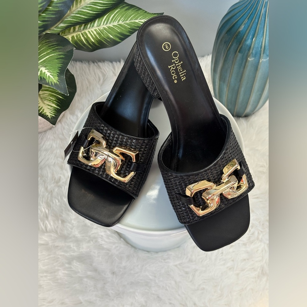 NWB - Ophelia Roe Black Slide Mules - Size 9